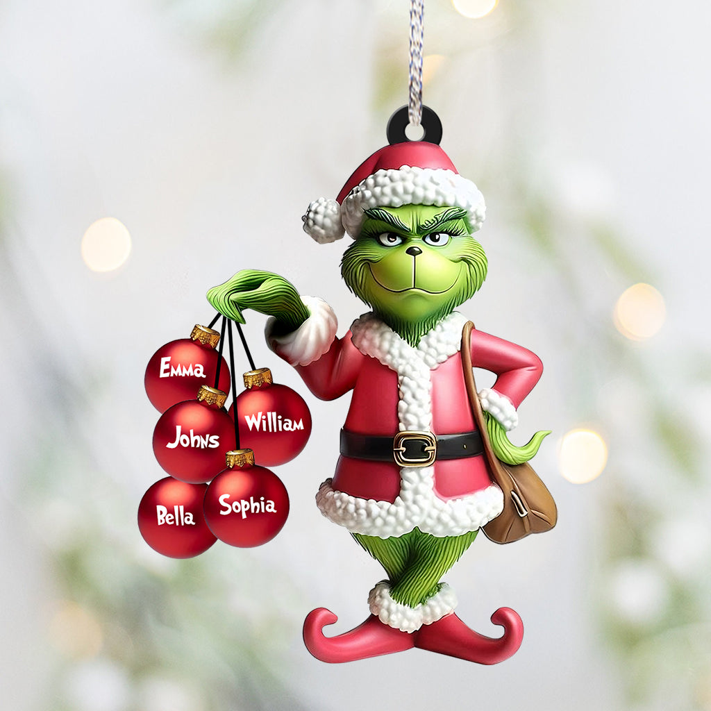 Love My Family - Personalized Stole Christmas Transparent Ornament