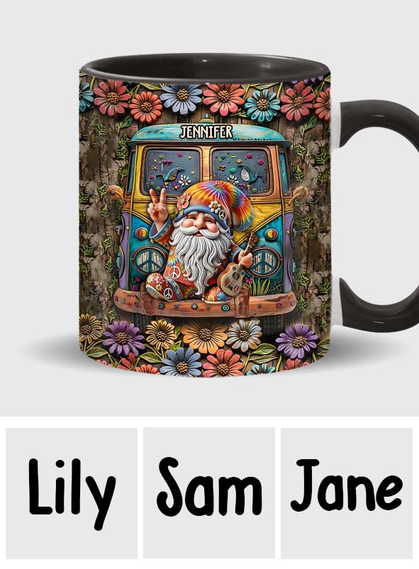 Mug personnalisé à l'effigie d'un gnome hippie pour les amoureux des hippies