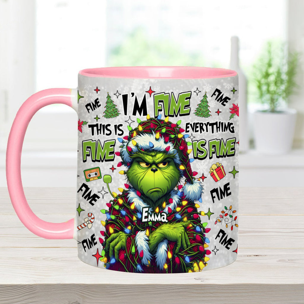 Everything Is Fine - Personalized Stole Christmas Accent Mug