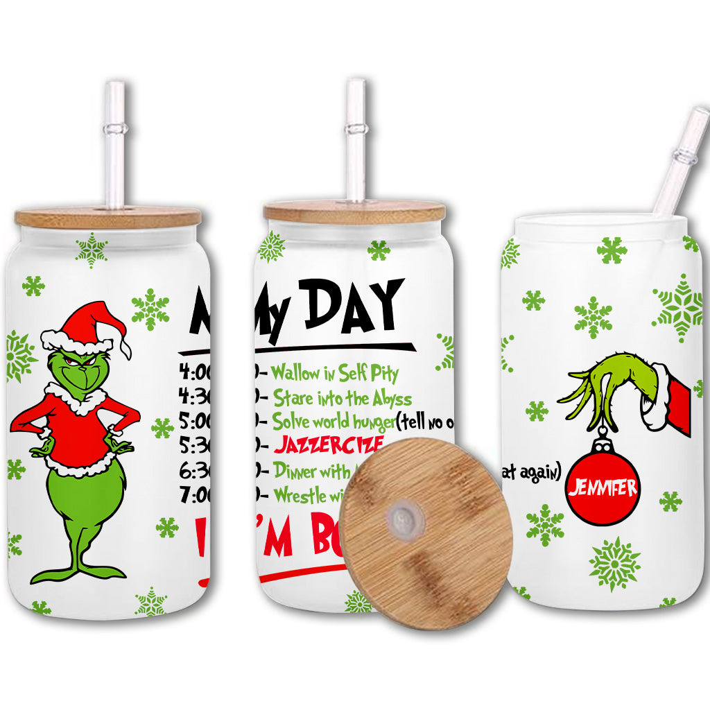 I'm Booked - Personalized Stole Christmas Can Glass
