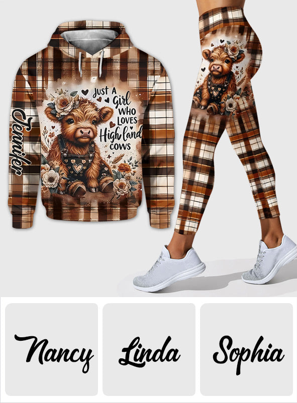 Love Highland Cows - Personalized Highland Cow Hoodie and Leggings