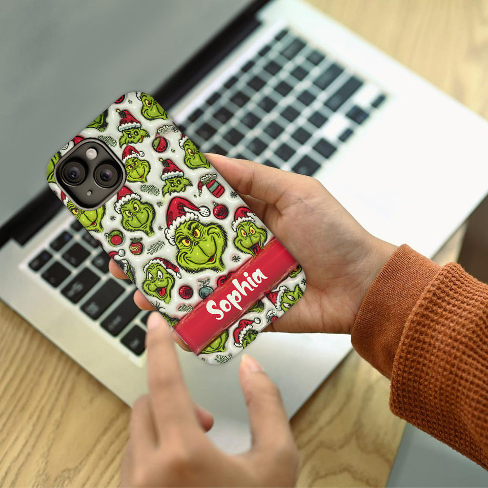 Green Character - Personalized Stole Christmas Full Print Phone Case