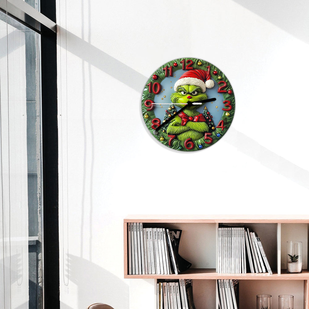 Merry Grinchmas - Stole Christmas Wall Clock
