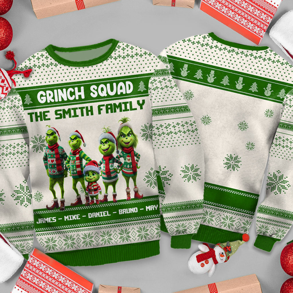 Grinch Squad - Personalized Stole Christmas Ugly Sweater