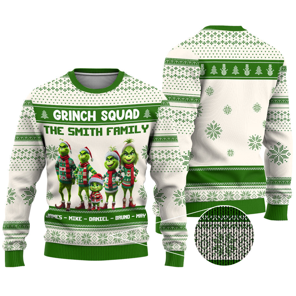 Grinch Squad - Personalized Stole Christmas Ugly Sweater