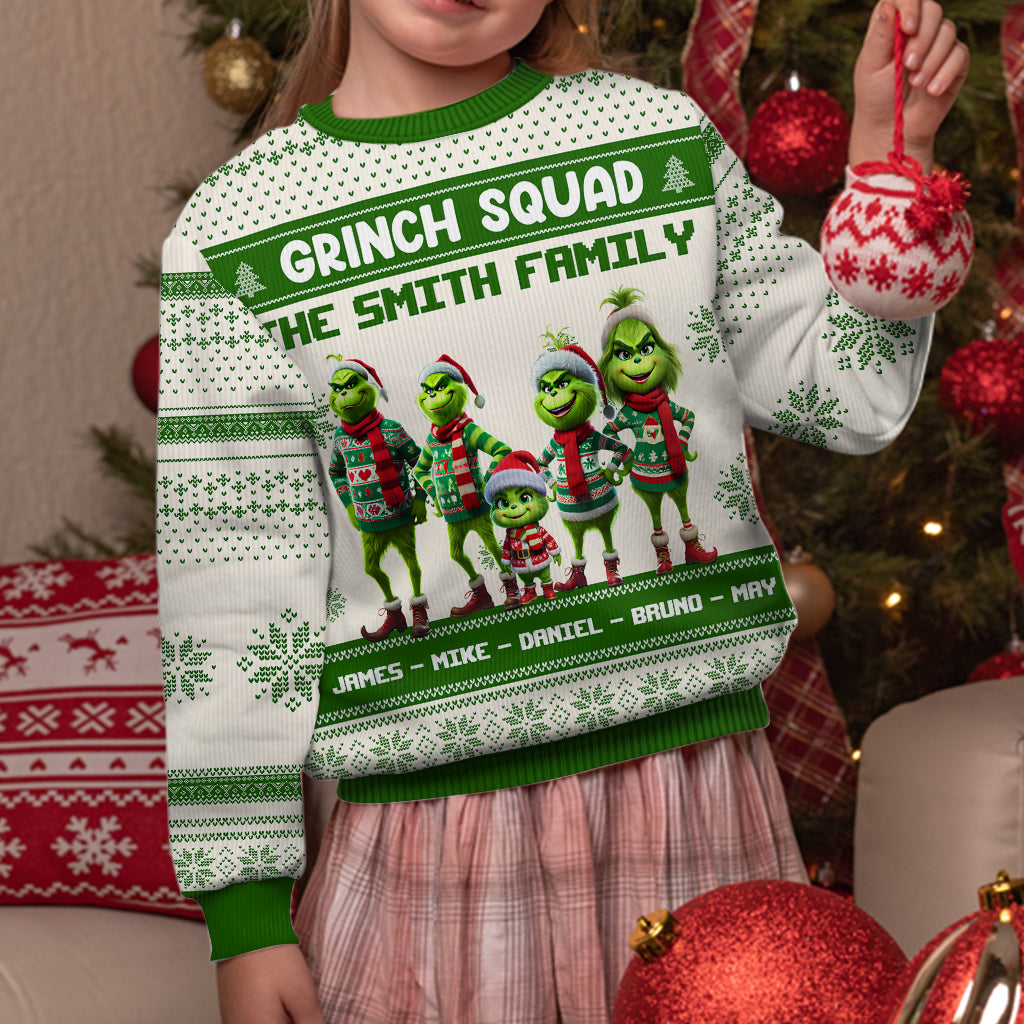 Grinch Squad - Personalized Stole Christmas Ugly Sweater