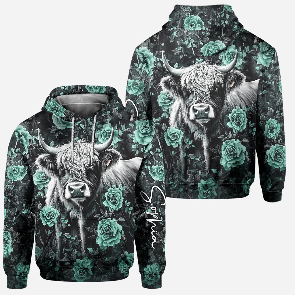 Purple Cow - Personalized Highland Cow Hoodie and Leggings