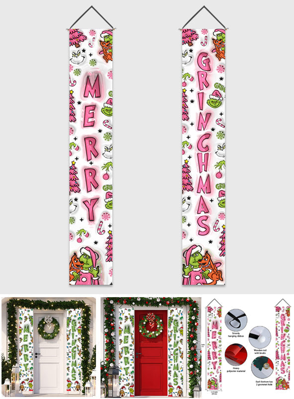 Joyeux Grinchmas - Panneau de porche personnalisé « Étole de Noël »