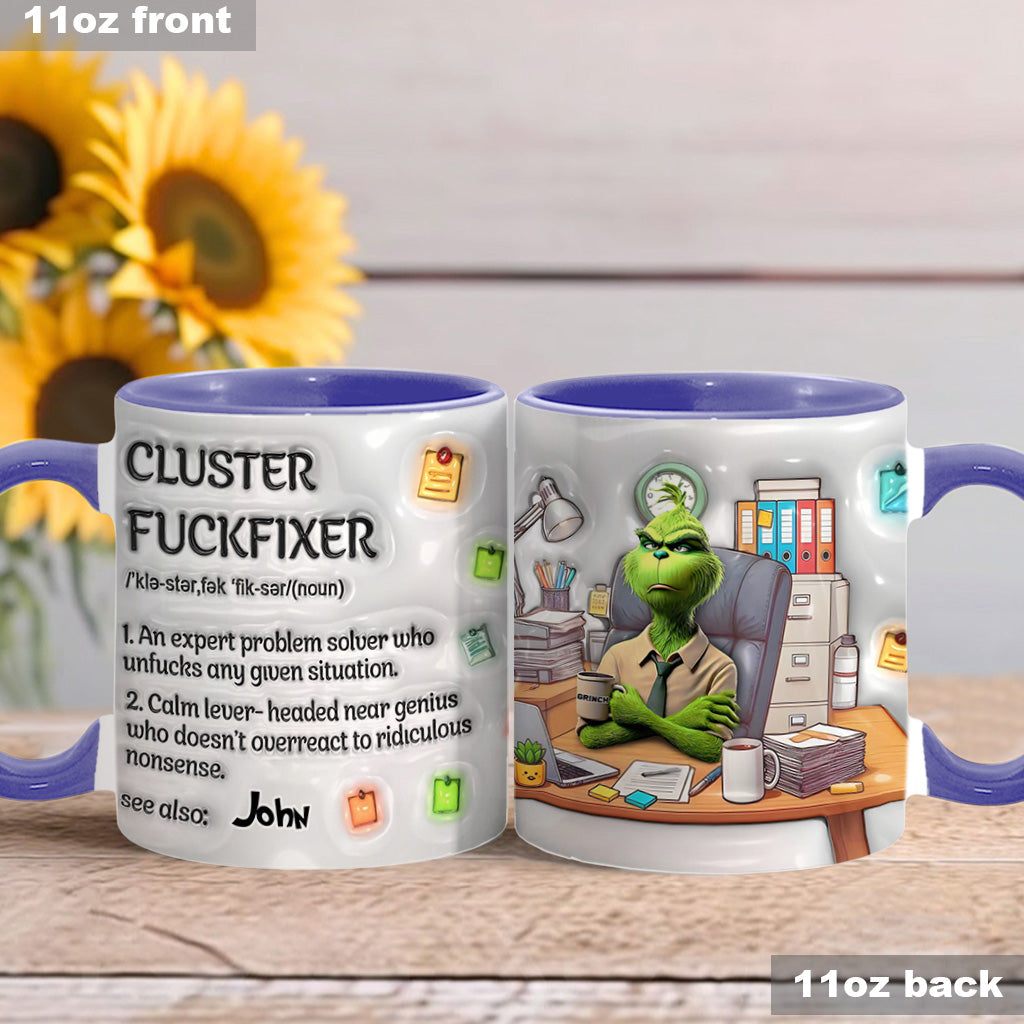 Cluster F*** Fixer - Personalized Stole Christmas Accent Mug