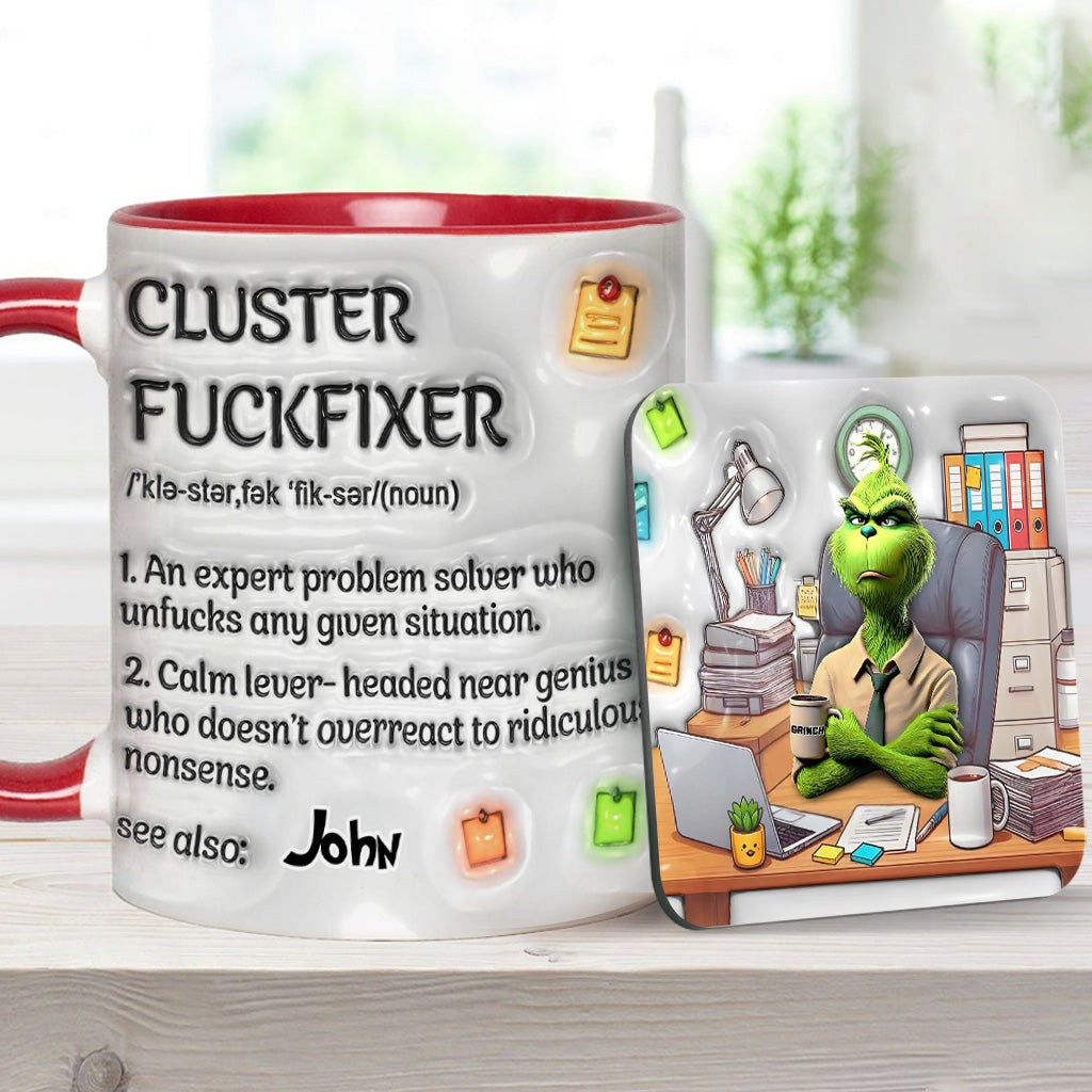 Cluster F*** Fixer - Personalized Stole Christmas Accent Mug