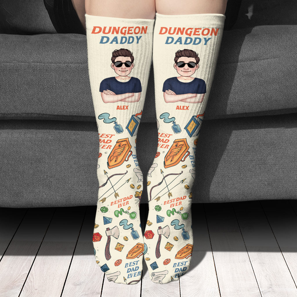 Comme un papa normal, mais en plus cool - Chaussettes RPG personnalisées