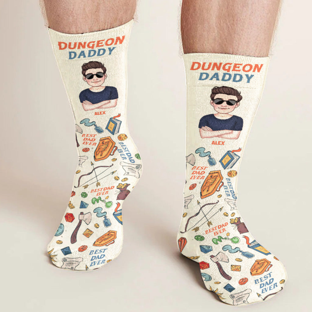 Comme un papa normal, mais en plus cool - Chaussettes RPG personnalisées