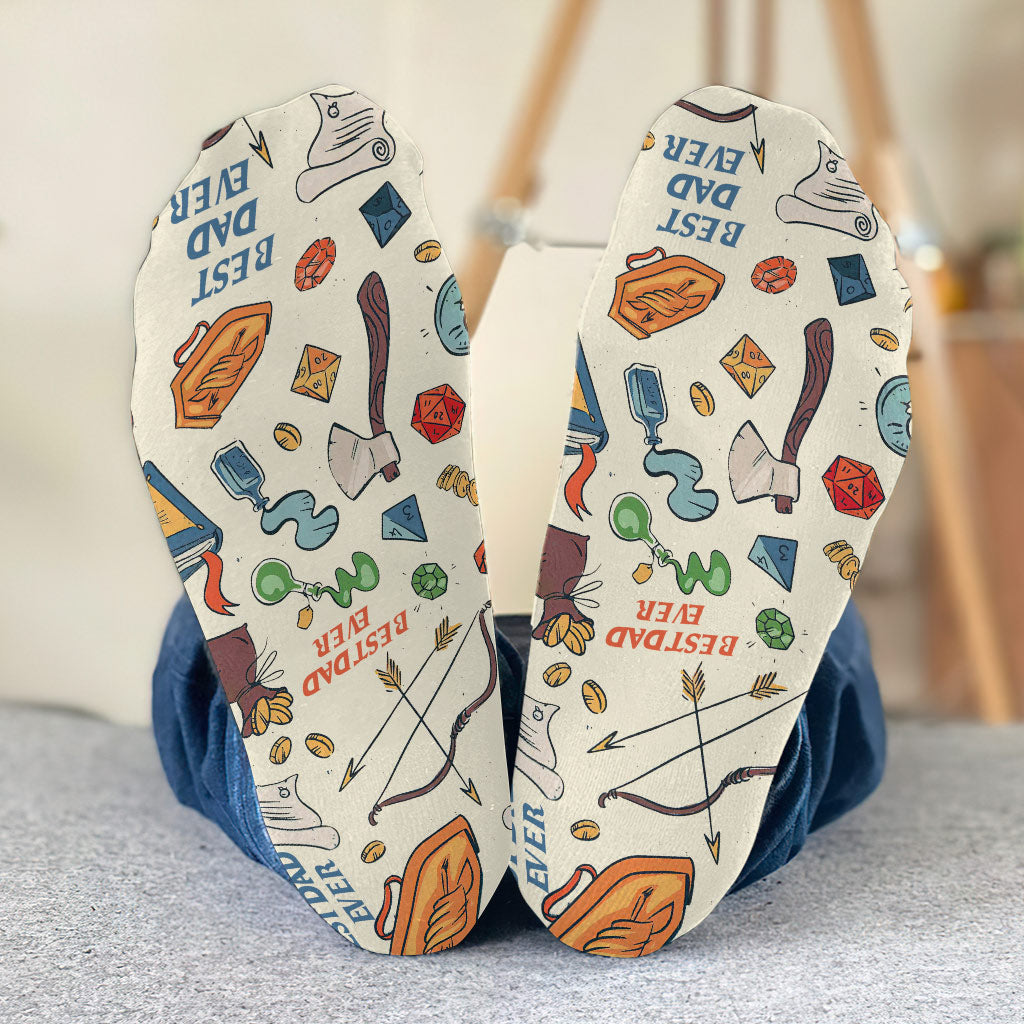 Comme un papa normal, mais en plus cool - Chaussettes RPG personnalisées