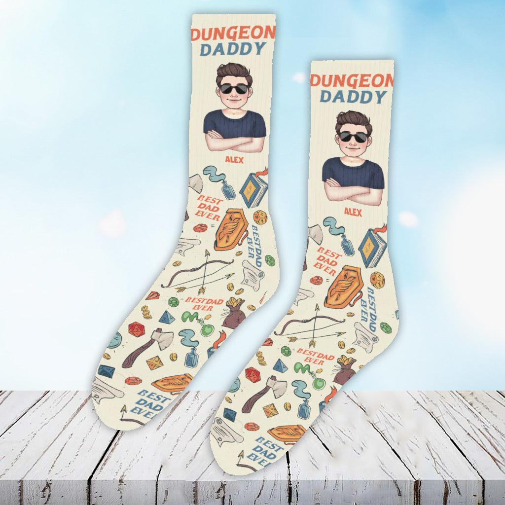 Comme un papa normal, mais en plus cool - Chaussettes RPG personnalisées