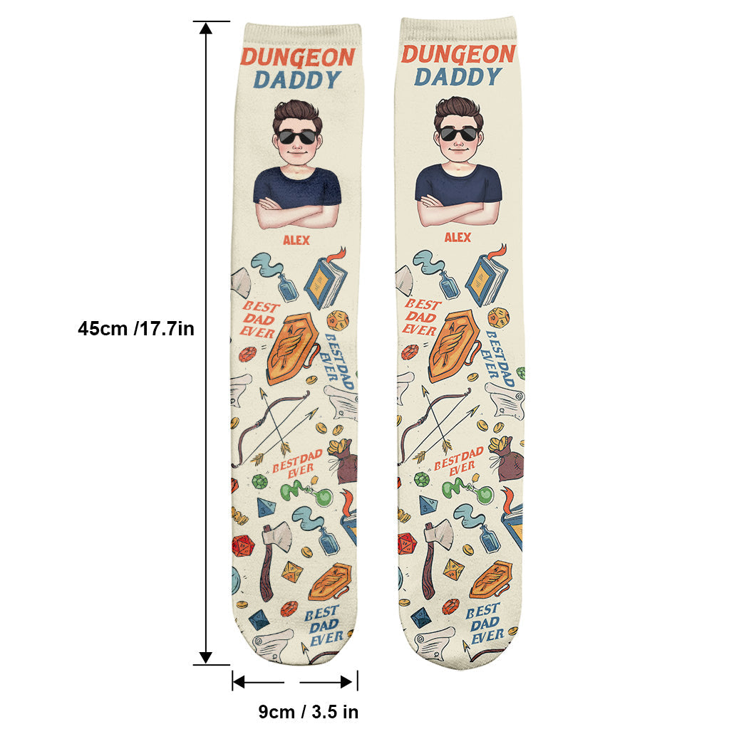 Comme un papa normal, mais en plus cool - Chaussettes RPG personnalisées