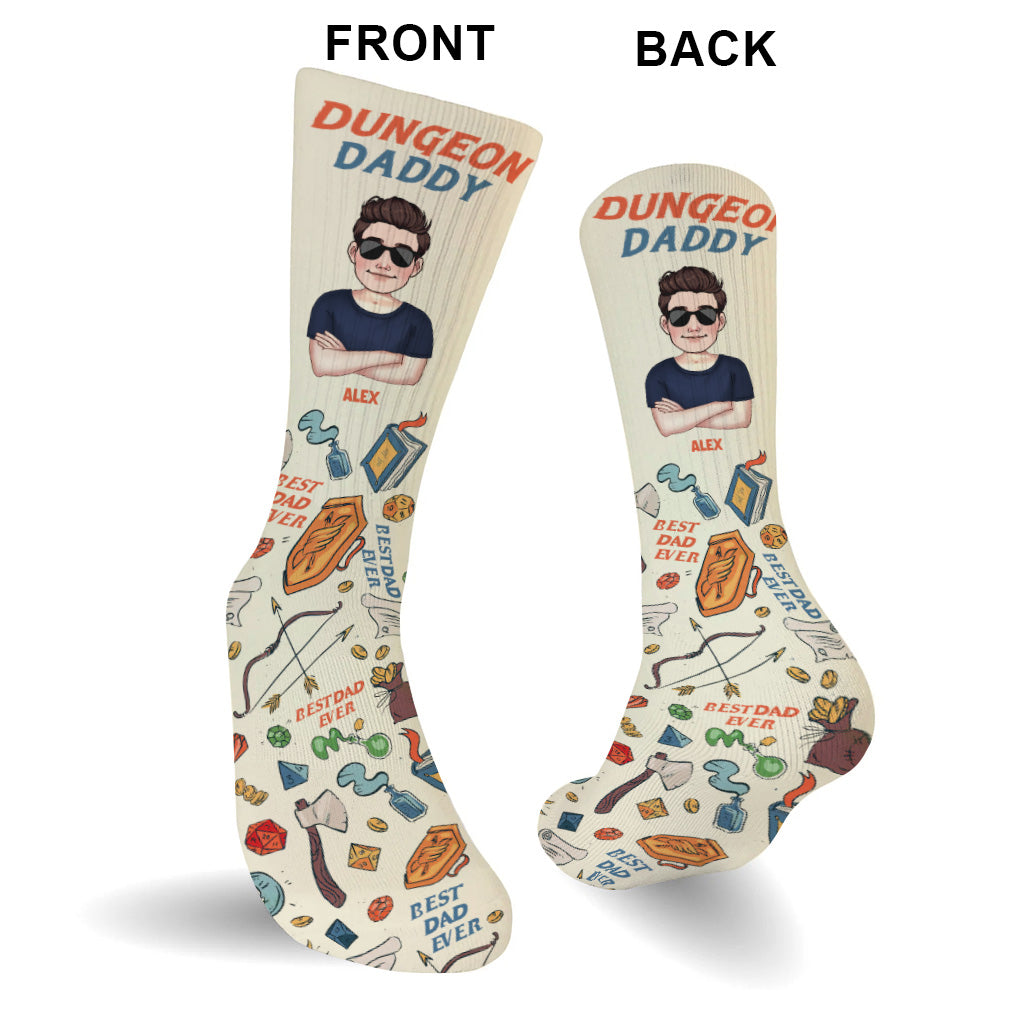 Comme un papa normal, mais en plus cool - Chaussettes RPG personnalisées