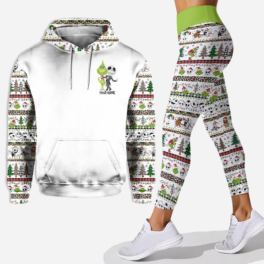 Joyeux Noël ! Ensemble sweat à capuche et leggings personnalisés avec étole de Noël