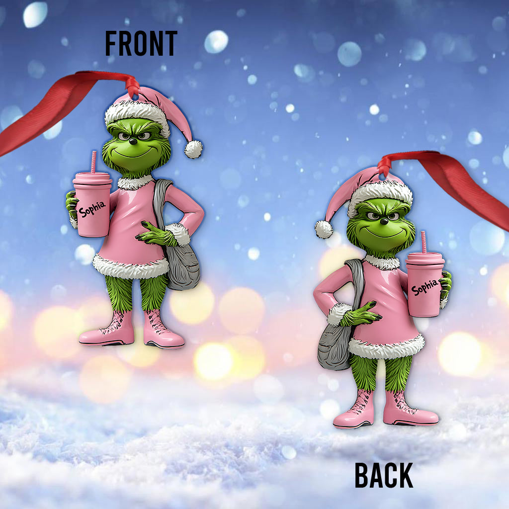 Grinchy Green Lady - Personalized Stole Christmas Ornament