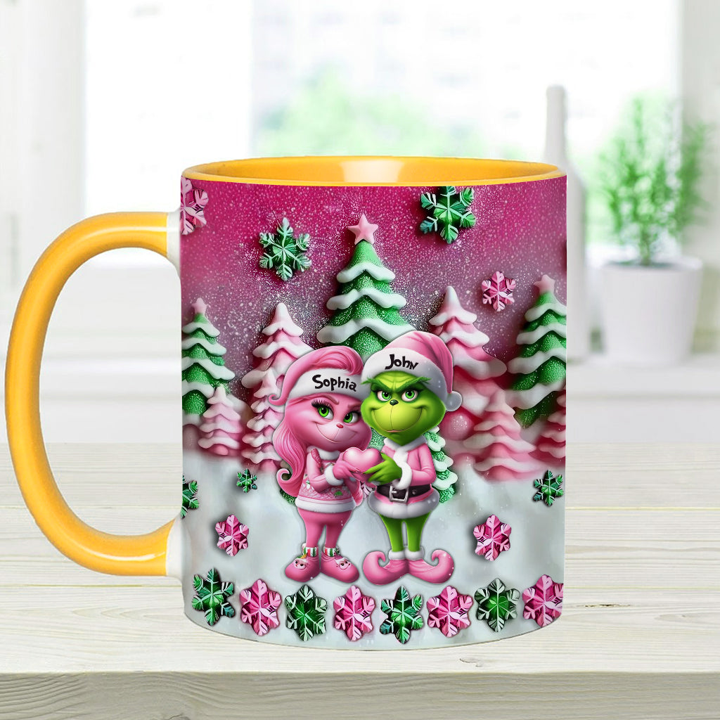 Couple Grincheux - Mug personnalisé avec étole de Noël