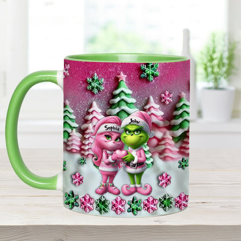 Couple Grincheux - Mug personnalisé avec étole de Noël