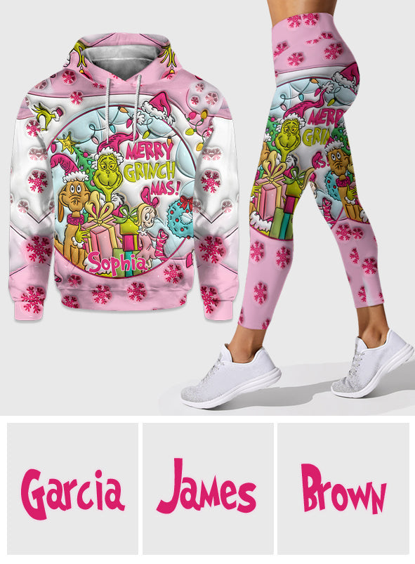 Noël rose - Sweat à capuche et leggings personnalisés avec étole de Noël
