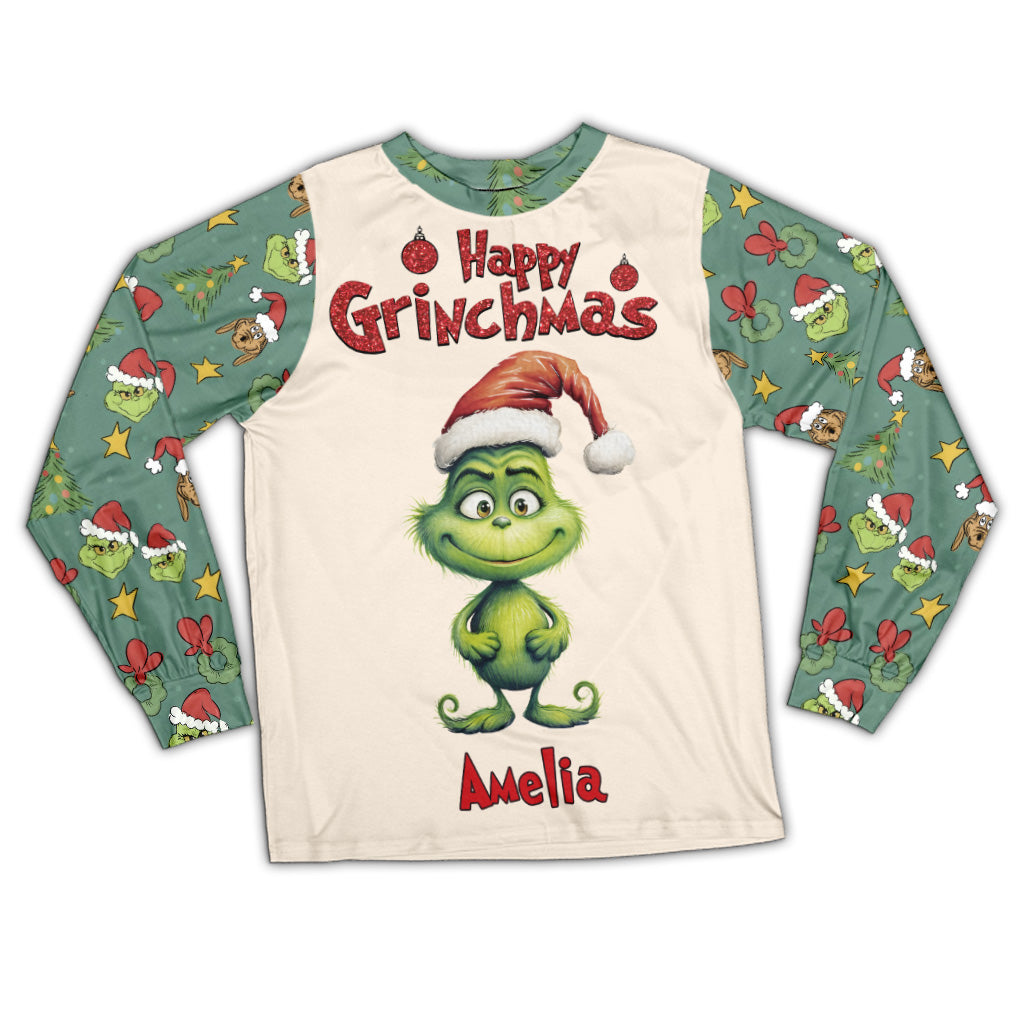 Happy Grinchmas - Personalized Stole Christmas Pajamas Set