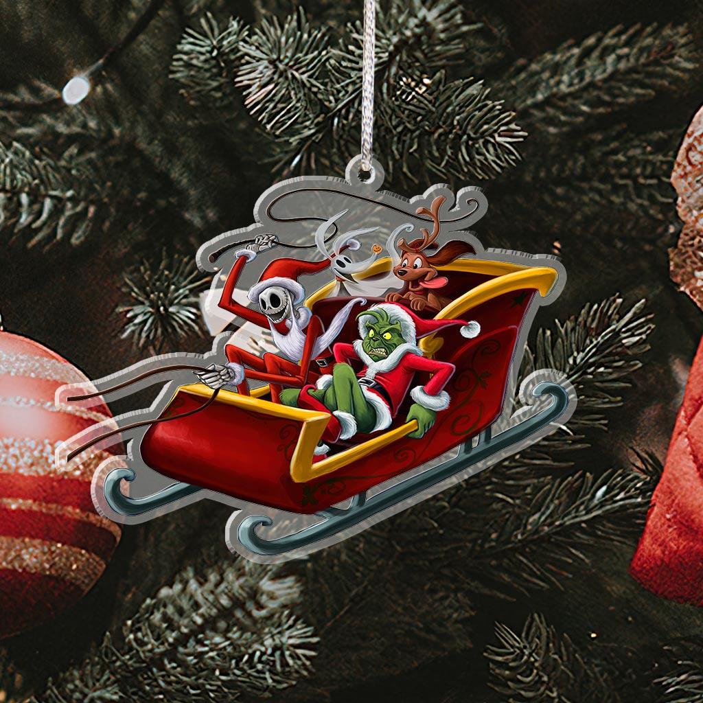 Joyeux Noël - Ornement transparent en forme d'étole de Noël