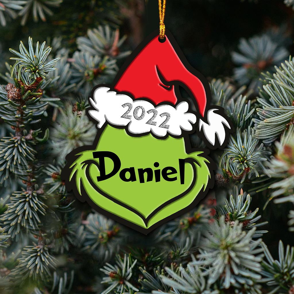 Ornement d'étole de Noël personnalisé « Visage de Noël » (Impression recto verso)