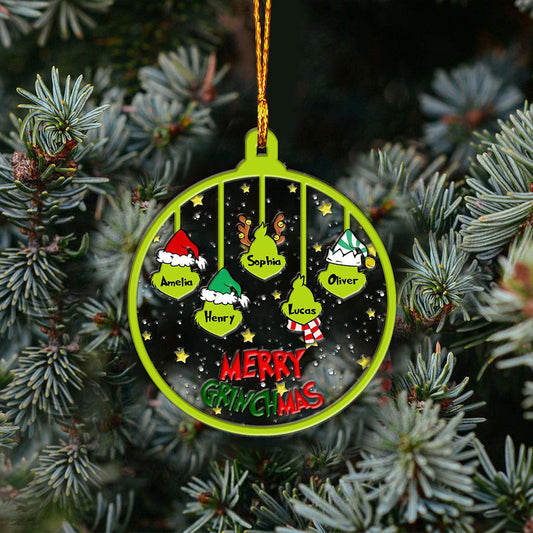 Joyeux Grinchmas - Ornement personnalisé à plusieurs niveaux d'étole de Noël