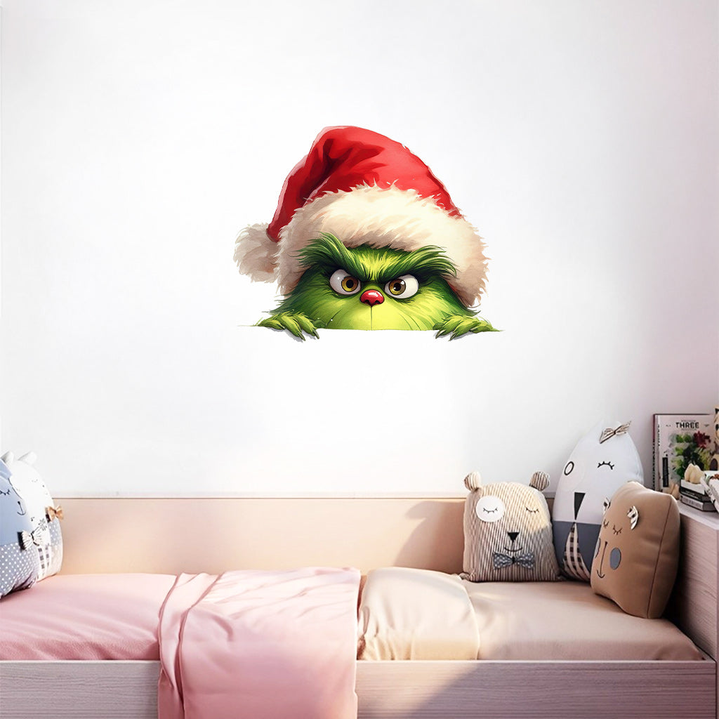 Green Peeking - Stole Christmas Wall Decal
