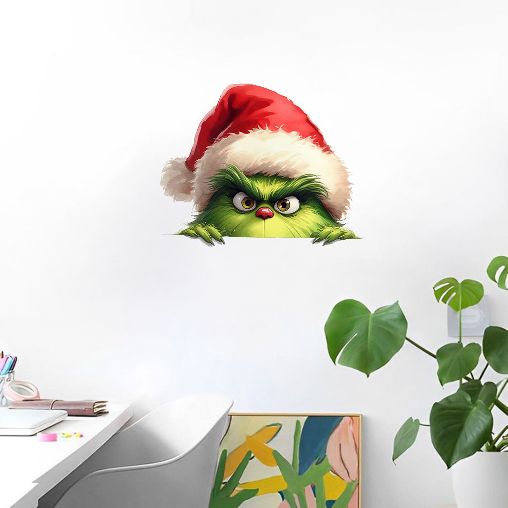 Green Peeking - Stole Christmas Wall Decal