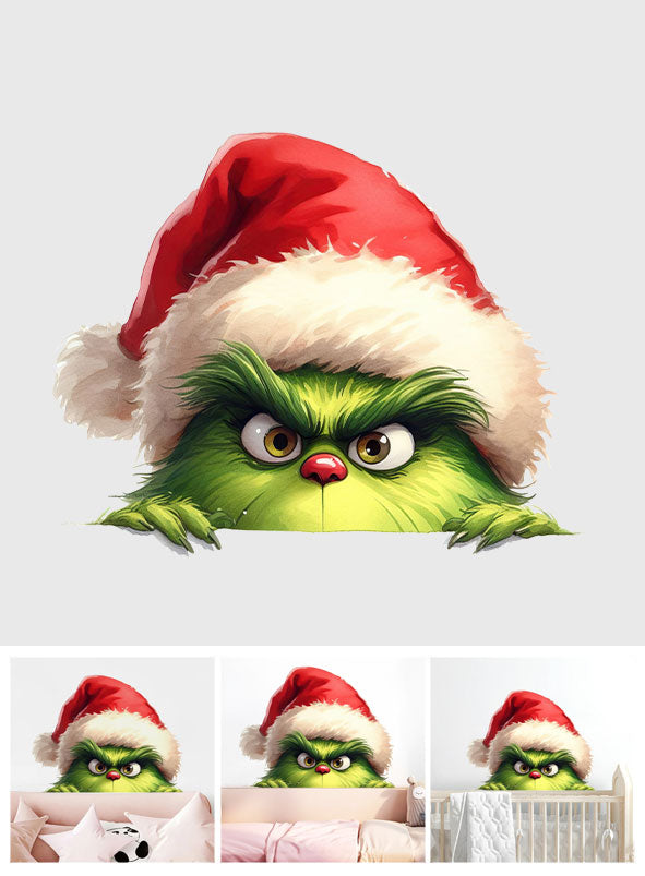 Green Peeking - Stole Christmas Wall Decal