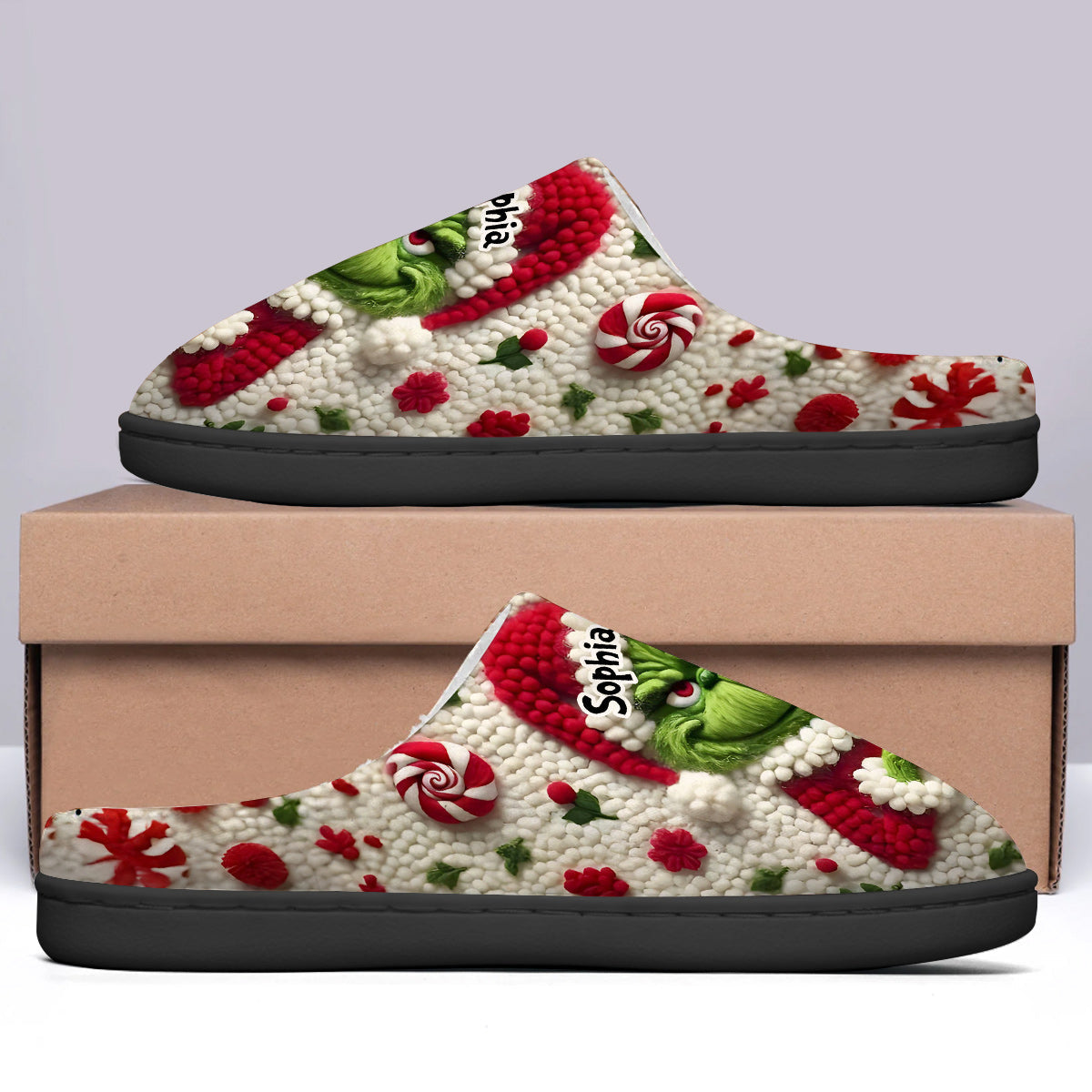 Merry Grinchmas - Personalized Stole Christmas Slippers