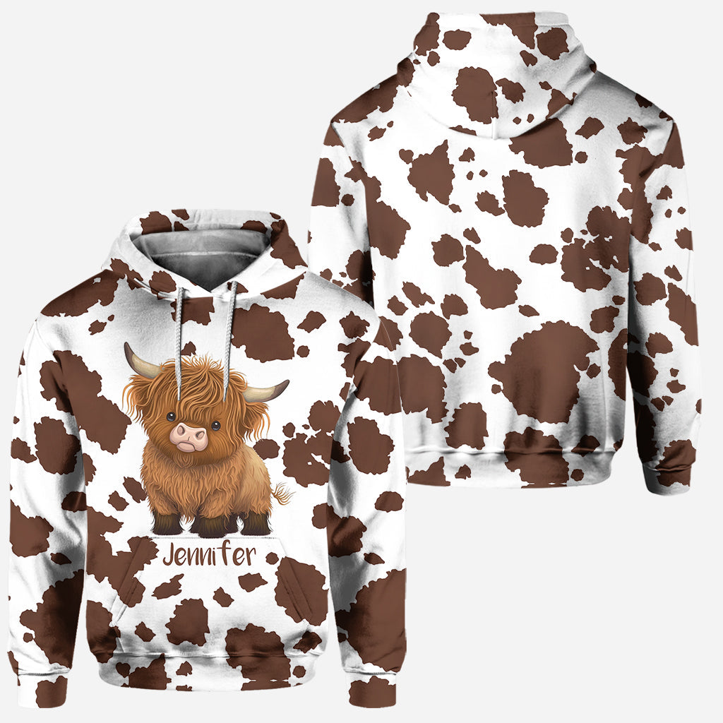 Just A Girl Who Loves Highland Cow - Personalized Highland Cow Hoodie and Leggings