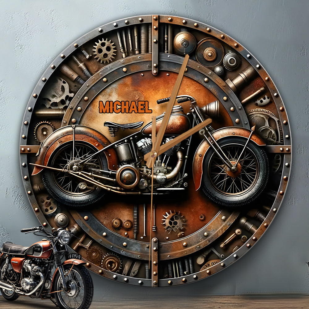 Time To Ride - Personalized Biker Wall Clock