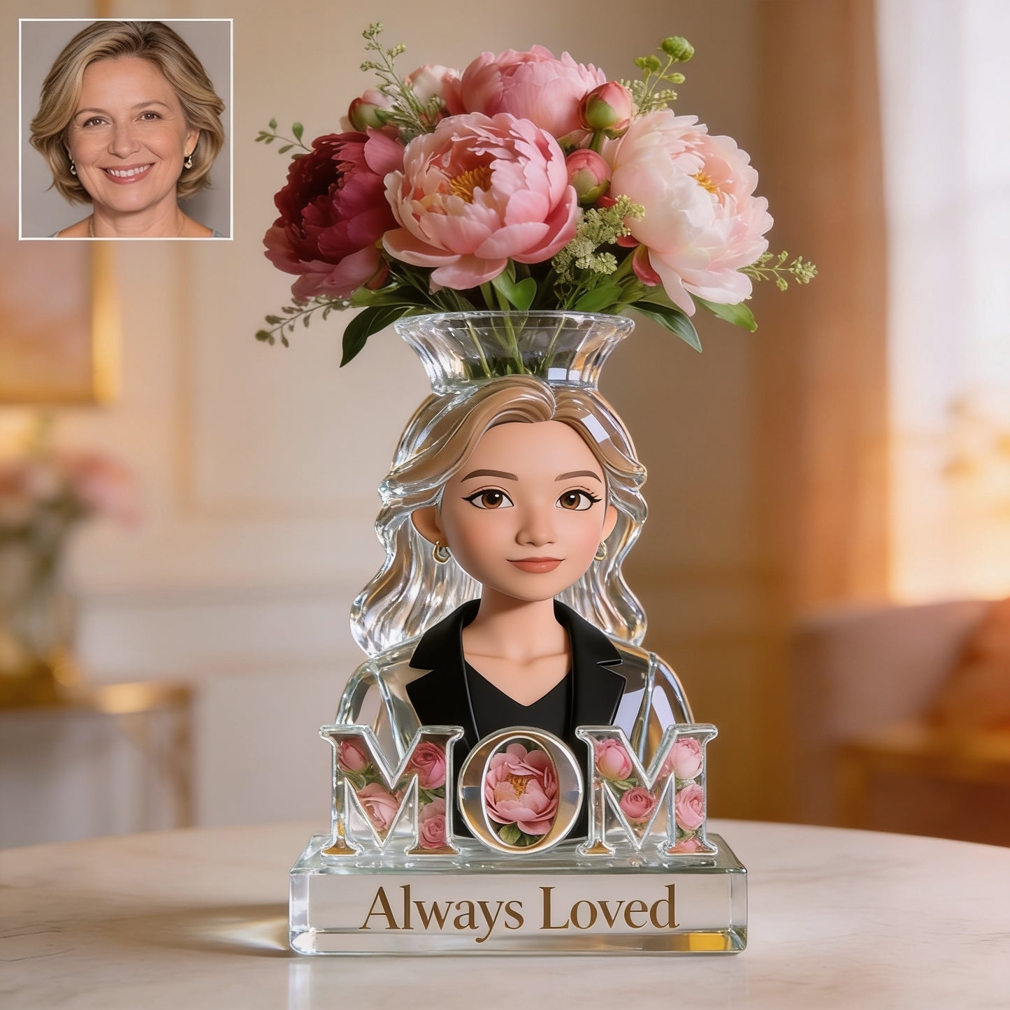 Mom Grandma Flower Blossom - Personalized Mother Acrylic Pot