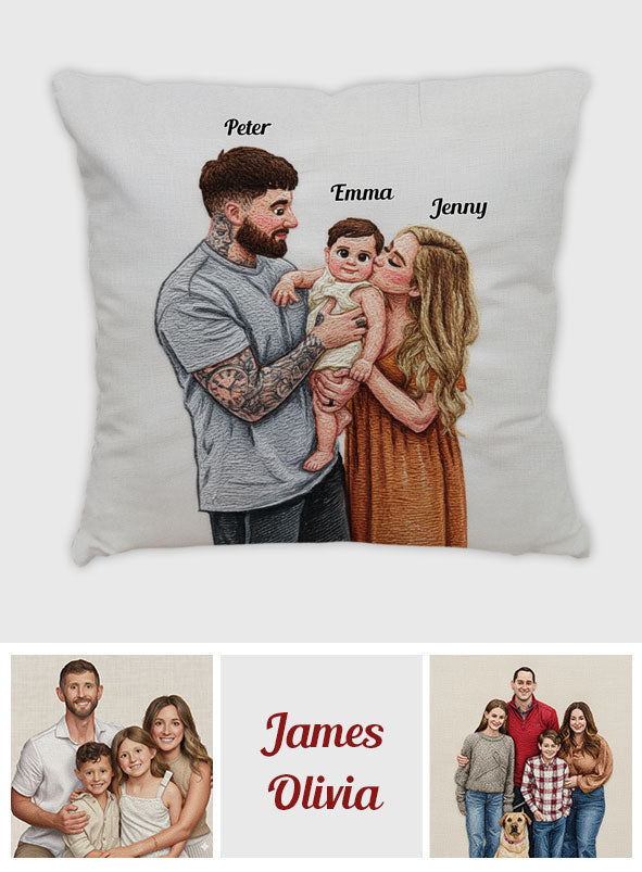 Upload African Family Photo - Personalized African Family Throw Pillow