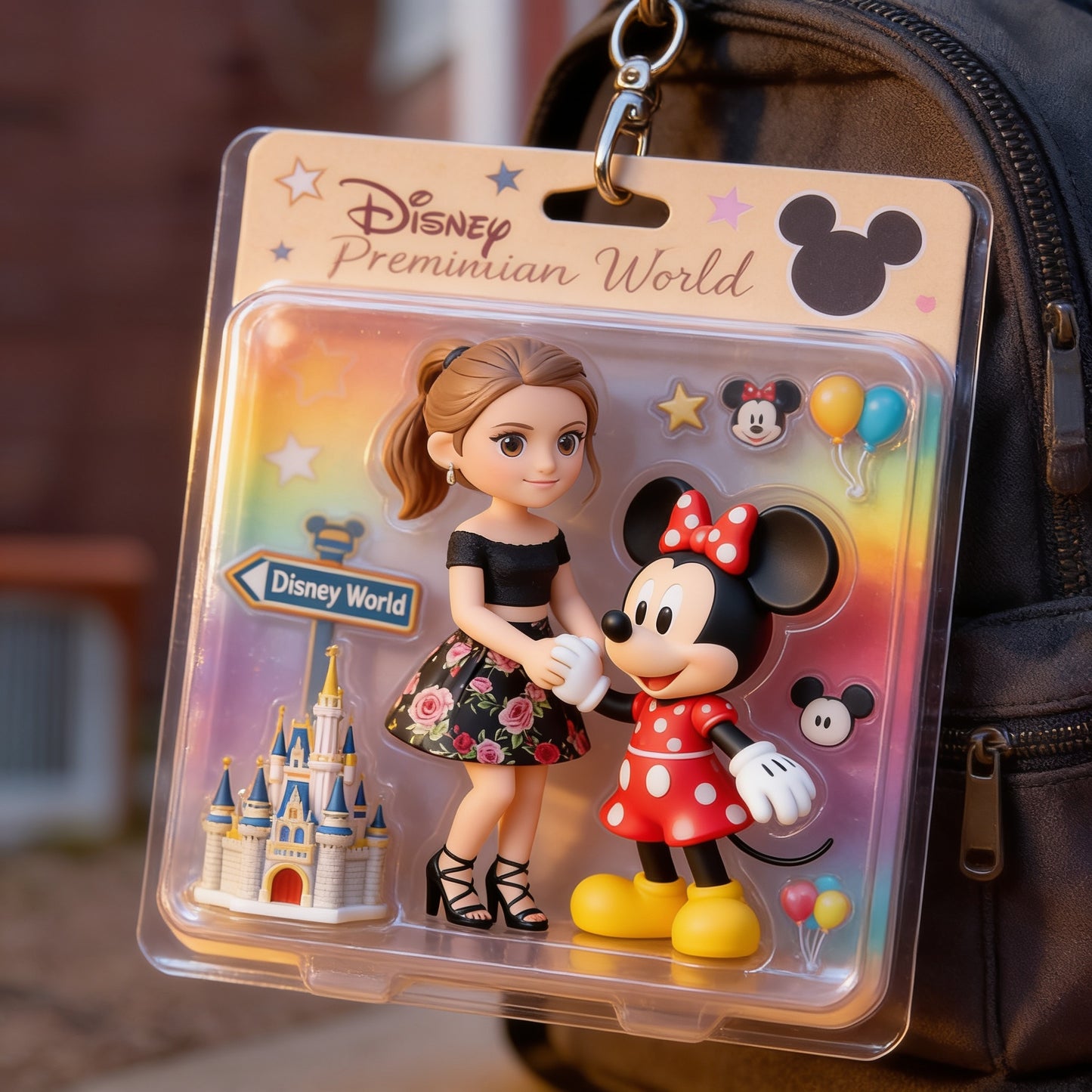 Young Girl - Personalized Mouse Keychain
