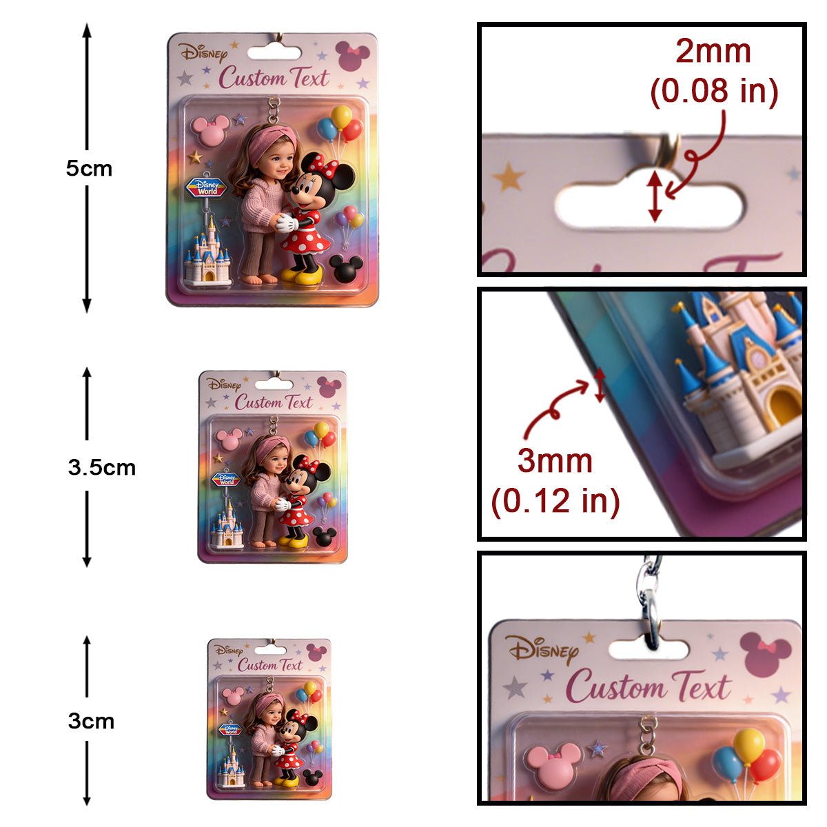 Young Girl - Personalized Mouse Keychain