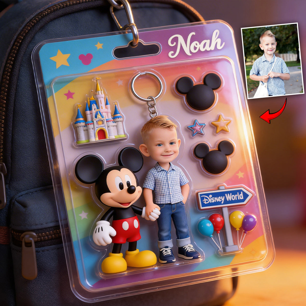 Young Girl - Personalized Mouse Keychain