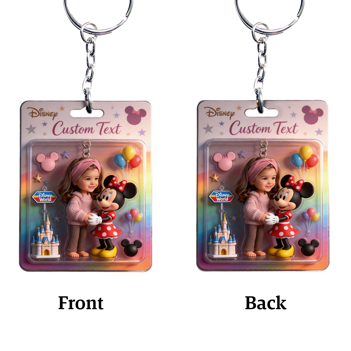 Young Girl - Personalized Mouse Keychain