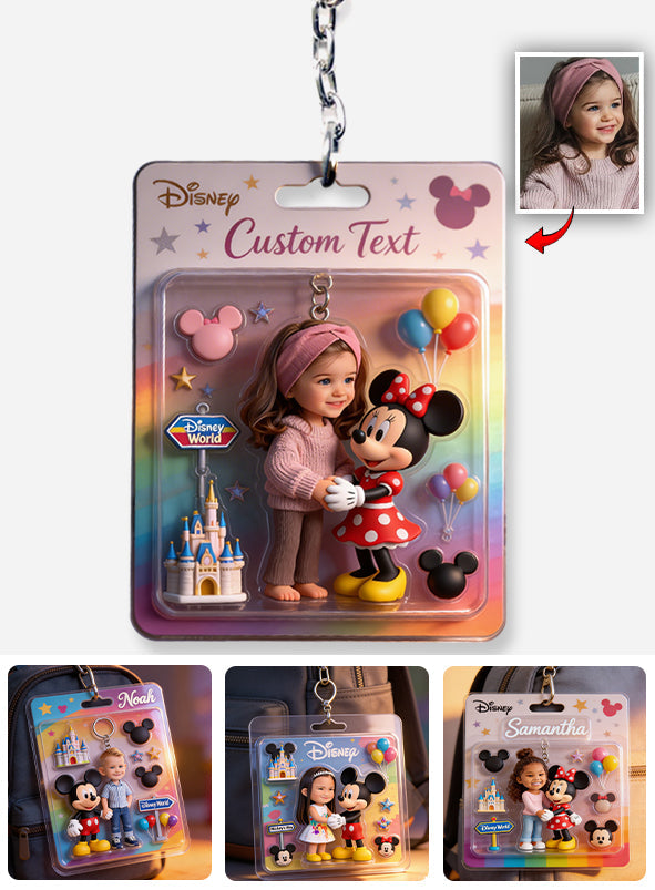 Young Girl - Personalized Mouse Keychain