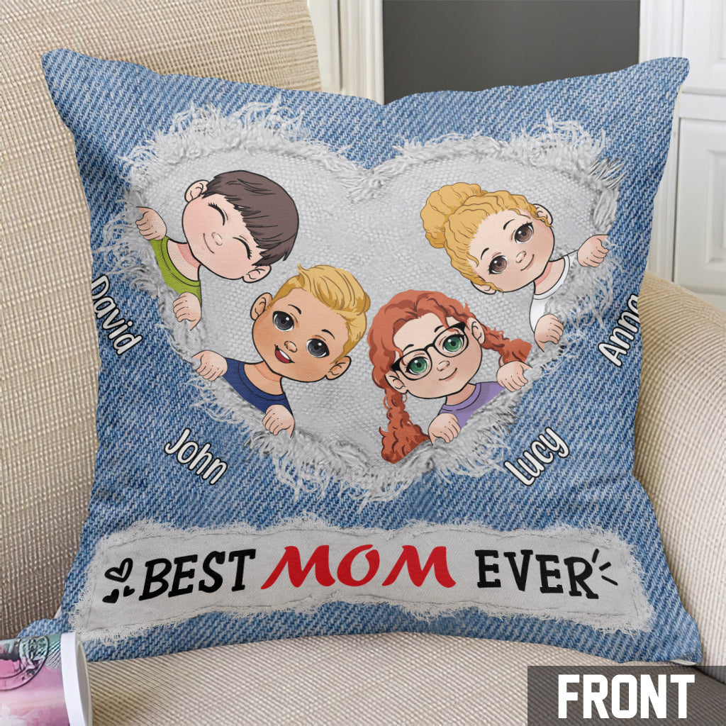 Meilleure maman du monde - Coussin décoratif personnalisé pour maman