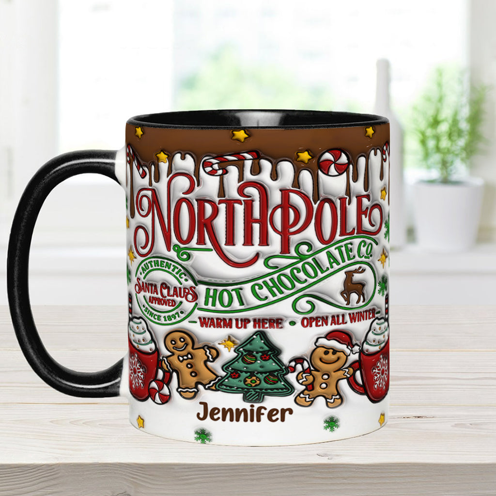 Chocolat chaud Northpole - Mug personnalisé avec décoration de Noël