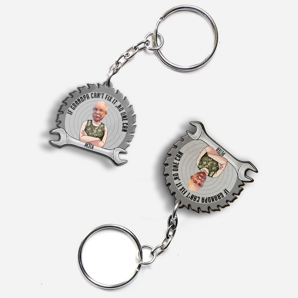 Si papa ne peut pas réparer - Cadeau pour papa, grand-père - Porte-clés personnalisé