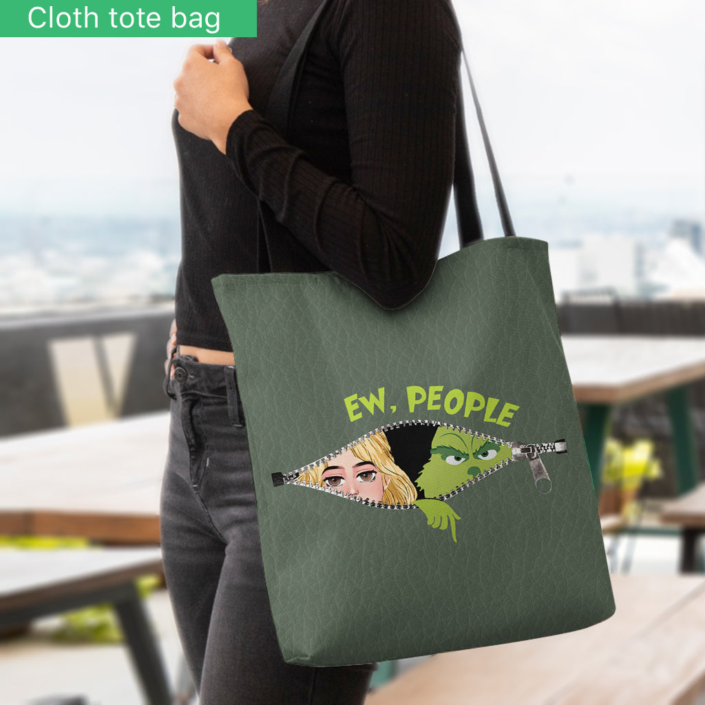 Ew People Green Mischief - Personalized Stole Christmas Tote Bag
