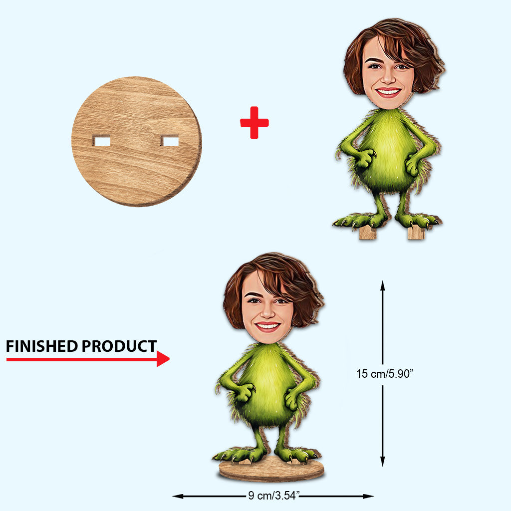 Merry Grinchmas - Personalized Stole Christmas Freestanding Wood Plaque