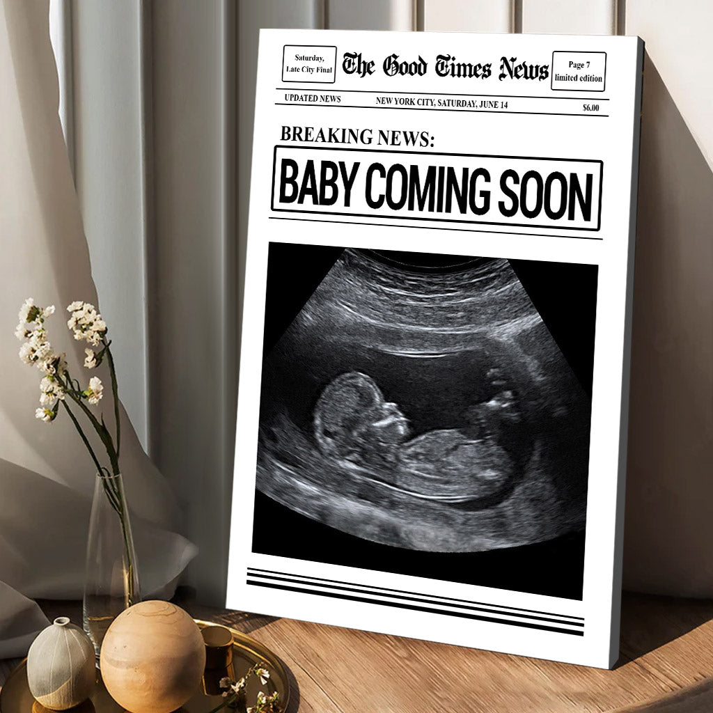 Bébé arrive bientôt - Toile et affiche personnalisées pour maman