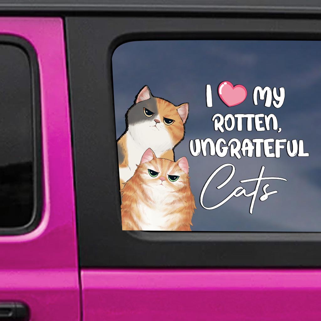 J'aime mon chat ingrat et pourri - Autocollant personnalisé pour chat