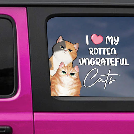 J'aime mon chat ingrat et pourri - Autocollant personnalisé pour chat